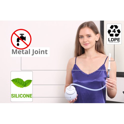 RVDKBULB 2" Large Opening Vaginal Douche Bottle with Back-Flow Prevention - Vaginal Douche for Women, Comes with A Wrench, Free of PVC & Phthalates & BPAs, 15 Fl Oz, White