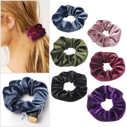 Velvet Scrunchies With Pocket Zipper Hair Ties for Women Big Vsco Girl Stuff Scrunchy Hidden Hair Scrunchie Ponytail Holder Elastic Bands Gift for Friend