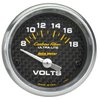 Auto Meter 4791 Carbon Fiber Electric Voltmeter Gauge, 2.3125 in.