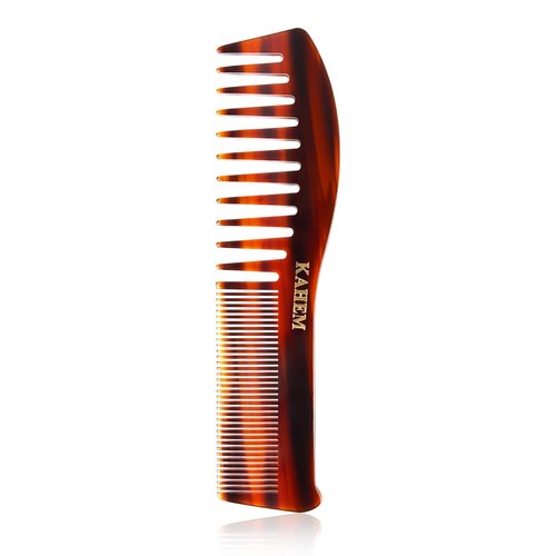Double Tooth Hair Comb, Handcrafted Premium Acetate Wide & Fine Tooth Comb-Dual-Action, Anti-Static, Hand-Polished Detangler for All Hair Types, Gentle on Scalp, Anti-Breakage comb 7.64inch