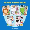 JOYIN 24PCS 9"x6" Make a face Stickers for Kids, Make Your Own Stickers, Mix and Match Stickers with Safaris Sea Farm and Dinosaur Animals, Party Favors Kids Crafts, Goodie Bags Stuffers for Kids