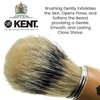 Kent VS70 Natural Badger Bristle Beechwood Shaving Brush for Men for Safety Razor, Shaving Razors for Men. Perfect Lather Shaving Brush for Shave Cream, Shaving Soap. Kent Luxury Shaving Since 1777