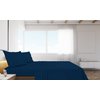 Royale Linens Queen Size Flat Sheet Only - Brushed 1800 Microfiber - Ultra Soft & Breathable - Wrinkle & Stain Resistant - Hotel Quality Flat Sheet Sold Separately - Top Sheet for Bed - (Queen, Navy)