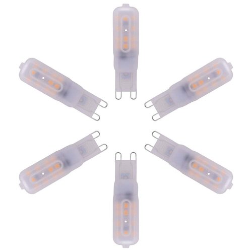 G9 LED Light Bulbs 6 Pack G9 Bi Pin Base Warm White 5W Dimmable LED Light G9 Frosted Light for Indoor Chandeliers Ceiling Lights,Equivalent to 40W Halogen Bulb