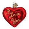 Old World Christmas Ornaments I Love You Heart Glass Blown Ornaments for Christmas Tree