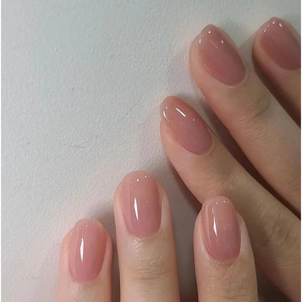 Curvlife French Tip Press on Nails Acrylic Fake Nails with Design Full Cover False Nails for Women Reusable Nail Kit with Nail Glue Adhesive Tabs Nail File 16size (honey peach, 30pcs)