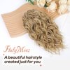FLUFYMOOZ Ponytail Extension, 12" Short Claw Ponytail Extension Wavy Curly Jaw Clip in Pony tails Hair Extension Natural Synthetic Hairpiece for Women (Golden Blonde with Highlights)