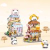MEIEST Mini City Shop Street View Building Blocks Model Set,Simulation Panda Architecture Collection Particle Construction Building Bricks Toy,Home Decor (Flower Shop)