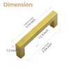 Ravinte 15 Pack 3-3/4 Inch Kitchen Square Cabinet Handles Cabinet Pulls Brushed Brass Drawer Pulls Kitchen Cabinet Hardware Kitchen Handles for Cabinets Cupboard Handles Drawer Handles