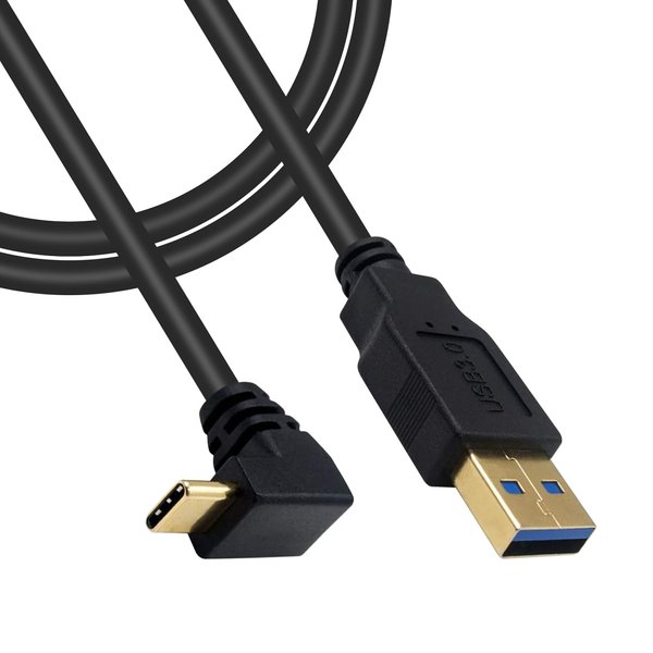 Dafensoy USB Type C Cable 90 Degree, Type C Fast Charging Cable, USB A 3.0 to USB C 3.1 Up & Down Angle Charging Cable, of Mobile Phones or Tablets Fast Charging (1.5M/5feet)