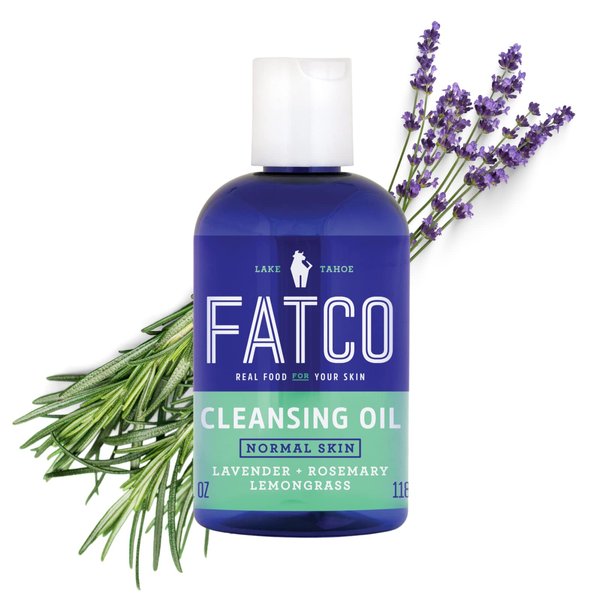 FATCO Facial Cleansing Oil and Face Cleanser for Normal and Combination Skin - Lavender, Rosemary + Lemongrass (2 oz)