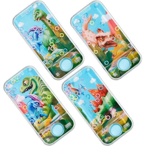 4 Pcs Handheld Water Games Water Ring Mini Toys Multi Color Ring Toss Game Without Water Road Trip Toys Christmas Stocking Stuffers Gift for Kids Party Favors Bag Fillers Pastime(Animal Style)