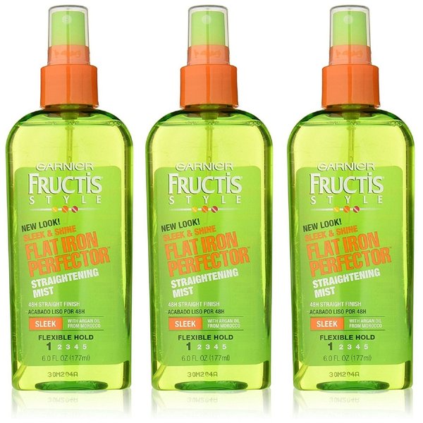 Garnier Fructis Style Sleek & Shine Flat Iron Perfector Straightening Mist 6 oz (Pack of 3)