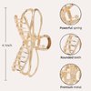 2 Pack Metal Bow Hair Claw Clips for Women 4.1 Inch Butterfly Barrette Claw Clips for Thin Thick Curly Hair Bow Hair Clips Strong Hold Jaw Clips Hair Accessories for Girls