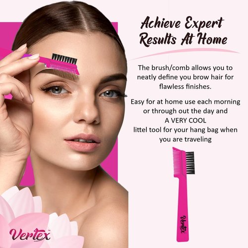 Eyebrow Brush Pencil Comb Kit - Duo Spoolie Thin Angled Real Firm Bristles Filling Blending Definer Techniques For Tint Powder Brow Pomade Gel Makeup Combing Eye Lashes To Shape Eyelashes Growth