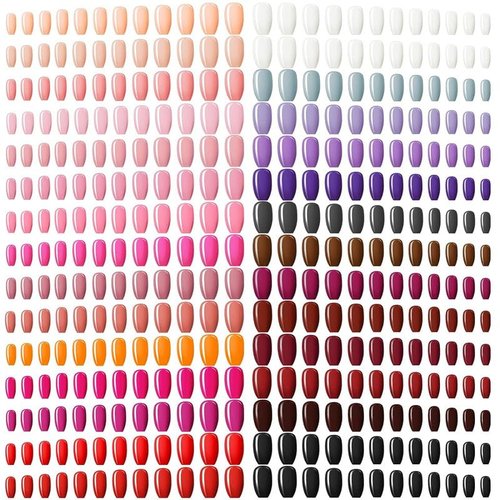 720 Pieces 30 Sets Medium Square Artificial Fake Nails Ballerina Coffin Press on Nails Solid Color Glossy Full Cover False Nails Tips for Women Girls DIY (Warm Colors)
