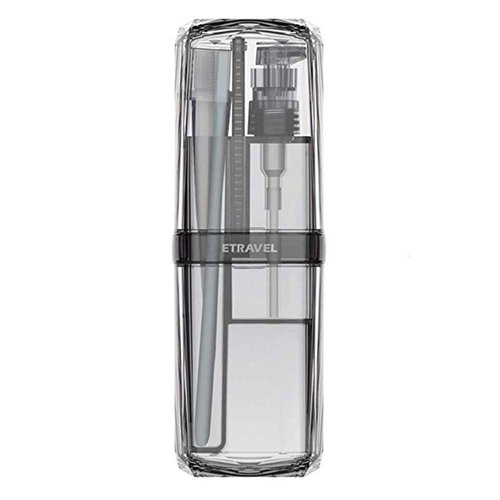 Portable Toothbrush Cup 8 in 1 Wash Set Storage Case, Toothbrush & Toothpaste Shower Gel Shampoo Comb Travel Kits Toiletry Sub (Gray)