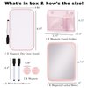 Svartur Magnetic Locker Accessories for Girls with Magnetic whiteboard, Locker Mirror and Magnetic Pen Holder, Pink Locker Decoration for School Locker, Back to School Essentials
