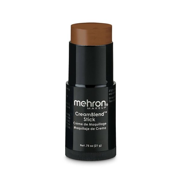 Mehron Makeup CreamBlend Stick | Face Paint, Body Paint, & Foundation Cream Makeup| Body Paint Stick .75 oz (21 g) (Light Ebony)