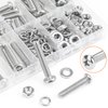 HELIFOUNER 100 Pieces M6 x 10mm /12mm /16mm /20mm /25mm /30mm /35mm, Phillips Pan Head Machine Screws, Metric Screws Bolts Washers Nuts Kit, 304 Stainless Steel
