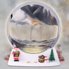 Szoranct Christmas Elements Moving Sand Art Lamp Round Glass Flowing Sand Frame, Sand Art Liquid Motion and 3D Deep Sea Moving Sandscapes, Sensory Relaxing Desk Decor Art(7", Blcak with Light)