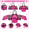 98 Pcs Kids Makeup Kit for Girls, Princess Toys Real Washable Cosmetics Set with Mirror, Hair Ties, Nails, Rings, Earrings, Necklace, Perfect for 3 4 5 6 7 8 Year Old Girls Birthday