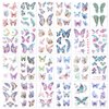 24 Sheets Glitter Butterfly Tattoos, Waterproof Butterfly Temporary Tattoo Sticker Eye Arm Face Body Makeup Temporary Tattoos for Women Girls Party Favors Festival Makeup