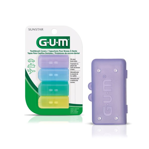 GUM Toothbrush Covers for Travel or Home (6 x 4 count) 24 Covers
