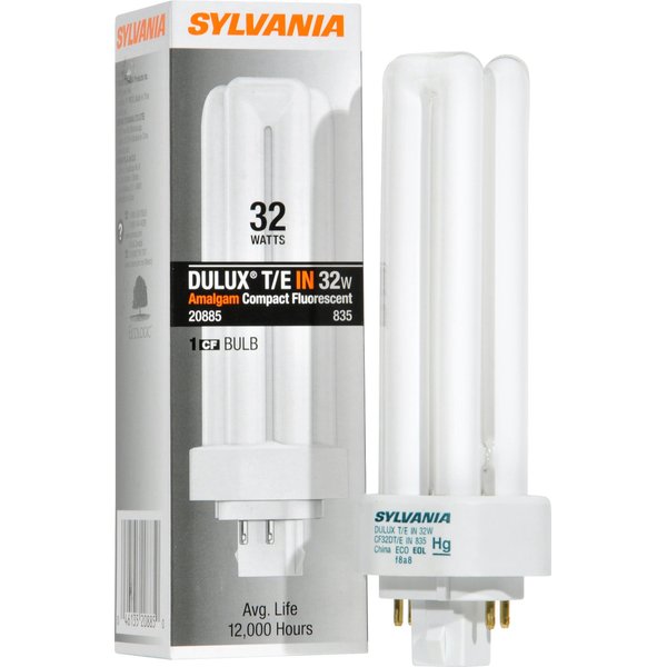 Sylvania 20885 Compact Fluorescent 4 Pin Triple Tube 3500K, 32-watt, 1 Count (Pack of 1)