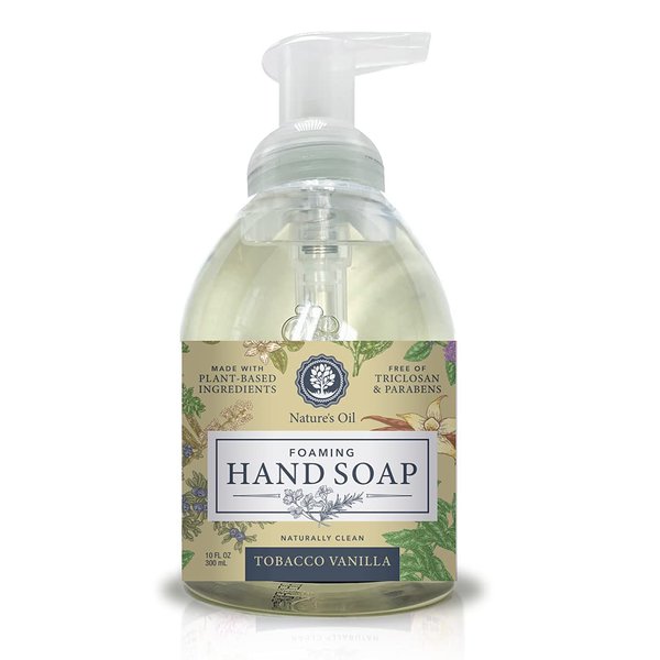 Nature's Oil Foaming Hand Soap, Tobacco Vanilla, 10 Fluid Ounces (Single Unit)