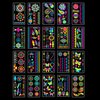Temporary Tattoos 170 Neon UV Blacklight Reactive Glow in The Dark Tattoos, Adult Kids Body Face Arm Fake Tattoos, Blacklight Neon Party Decorations, Glow in The Dark Party Supplies, Rave Accessories