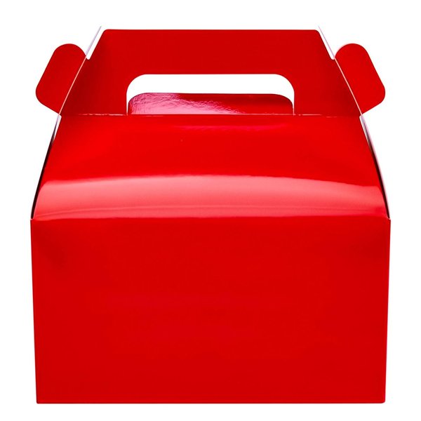 ONE MORE 25-Pack Gable Red Candy Treat Boxes,Small Goodie Gift Boxes for Wedding and Birthday Party Favors Christmas Box 6.2 x 3.5 x 3.5 inch