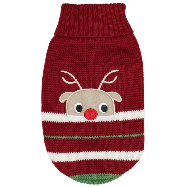 Parisian Pet Dog Sweaters for Small Dogs Clothes for Medium Dogs Winter Jacket Outfits Dog Cable Knit Sweater (S, Reindeer)