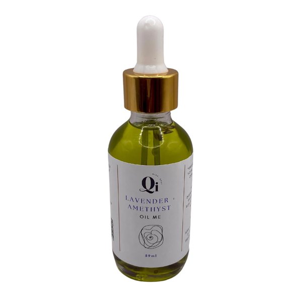 Qi Mind Body | Oil Me | Elixir Face Serum + Crystals + Vitamin E + Antioxidants | 2.0 oz (Lavender)
