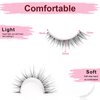 SONAFEEL Natural Lashes Wispy Cat Eye - Lightweight Reusable Clear Band Strip Lashes, 10 Pairs Pack, Faux Mink False Eyelashes Natural Look