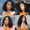 Deep Wave Lace Front Wigs Human Hair Pre Plucked with Baby Hair 13X4 Short Curly Bob Wig Human Hair 13x4 Transparent Lace Frontal Curly Wigs for Black Women Glueless Wigs (12 Inch)