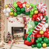 Green Red Christmas Balloon Garland Kit, Christmas Balloon Garland Arch Kit with Green Red Balloon Balloon Candy Cane Foil balloon for Christmas Party Decorations New Year Party Supplies