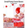 Happyhiram 12 Pcs Red Party Treat Boxes, 6 Inch Valentine Candy Boxes Party Favors with Handle Paper Cookie Gift Bags Gable Boxes Snack Goodie Bags for New Year Valentine's Day Gifting Party Decorations