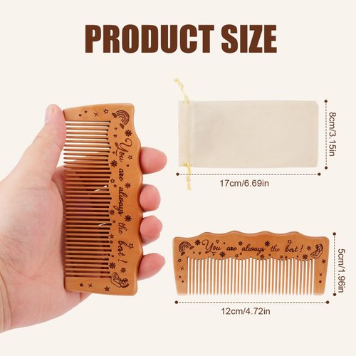 Birthing Comb For Labor Pain, Wooden Natural Labour Comb with Affirmation Essentials Hair Comb with Expectant Mom Must Haves Childbirth for Pregnancy Delivery Women