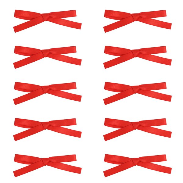 Ayesha 10PCS Red Hair Bows Clips Red Coquette Bows Clips Mini Bows Red Hair Ribbon for Women Girls Toddlers Tiny Bow Claw Clip for Thick Fine Hair