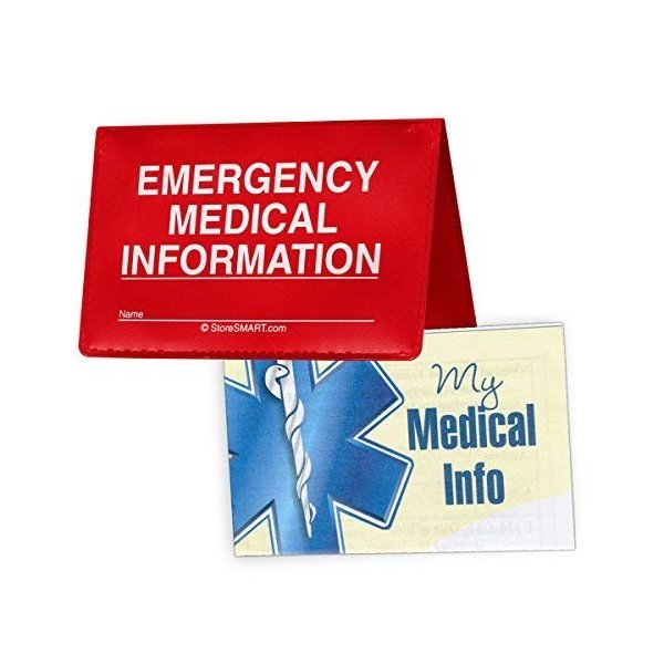 STORE SMART - Folding Wallet Vial of Life & Pet Records - 5-Pack - Emergency Medical Information Holder for ID - VOLPRWLT-5