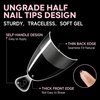 UNA GELLA Almond Nail Tips Extra Short Half Cover 504pcs- Soft Gel Short Almond Fake Nails Matte Clear Almond Gel x Nails Self-handle for Nail Extension DIY Nail Salon Gift for Her, 12Sizes