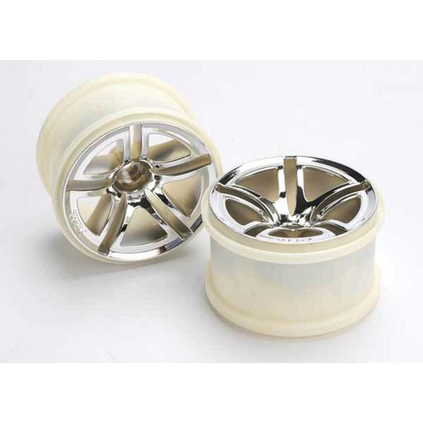 Traxxas 5572 Rear Twin Spoke Wheel 2.8, Chrome, Jato, 2-Piece, 312-Pack