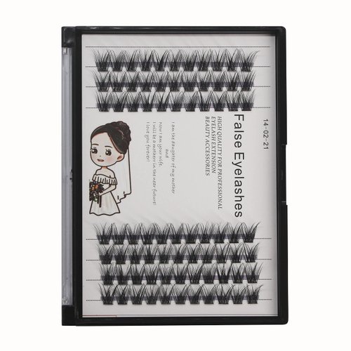 Bodermincer 84 Cluster D Curl Natural Style Eyelashes Professional Makeup Individual Cluster EyeLashes Grafting Fake False Eyelashes (12MM)