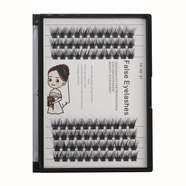 Bodermincer 84 Cluster D Curl Natural Style Eyelashes Professional Makeup Individual Cluster EyeLashes Grafting Fake False Eyelashes (12MM)