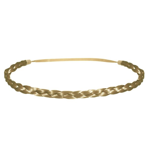 Mia Thin Braidie, Braided Synthetic Hair Headband on Elastic Rubber Band Hair Accessory for Women, Teens, Girls, Work - Blonde