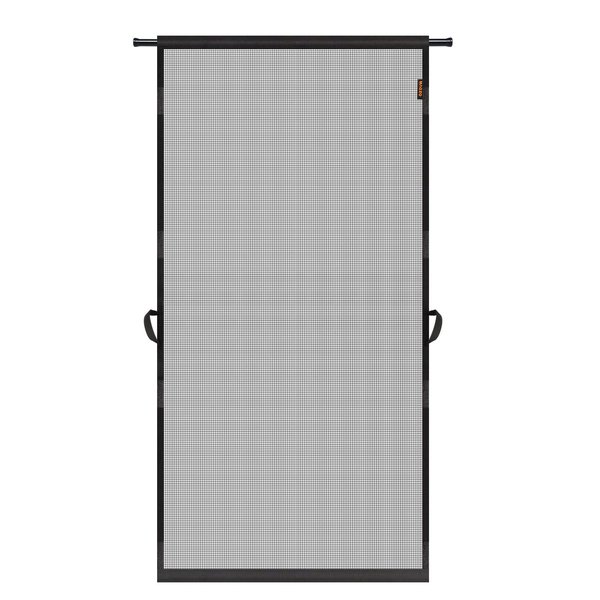 MAGZO Hanging Screen Door, Fits Door Size 32" x 80" (Curtain Size 34'' x 81''), Upgraded Fiberglass Screen Door Mesh with Tension Rod&Hook&Loop (One Piece Can be Installed in 2 Ways), Weighted Bottom