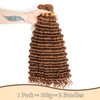 Fabimiya Deep Curly Braiding Human Hair 100g 20 Inch Color 30 Auburn Brown Deep Water Wave Bulk Human Hair for Braiding No Weft Brazilian Virgin Deep Curly Human Hair Extensions for Boho Braids