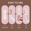 RHOS Folding Brush with Mirror for Women,Girls-Portable Mini Hair Brush for Purse,Small Pocket Hair Brush with Soft Nylon Bristles-Portable Brush with Mirror for Travel(Beige)