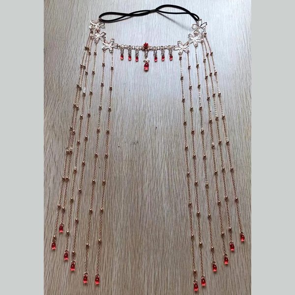 E EMZHOLE Ethnic style Headband Head Chain with Beaded,Fairy Hair Forehead Chain Crystal Headband Face Curtain Hair Accessories for Womens and Girls (03)